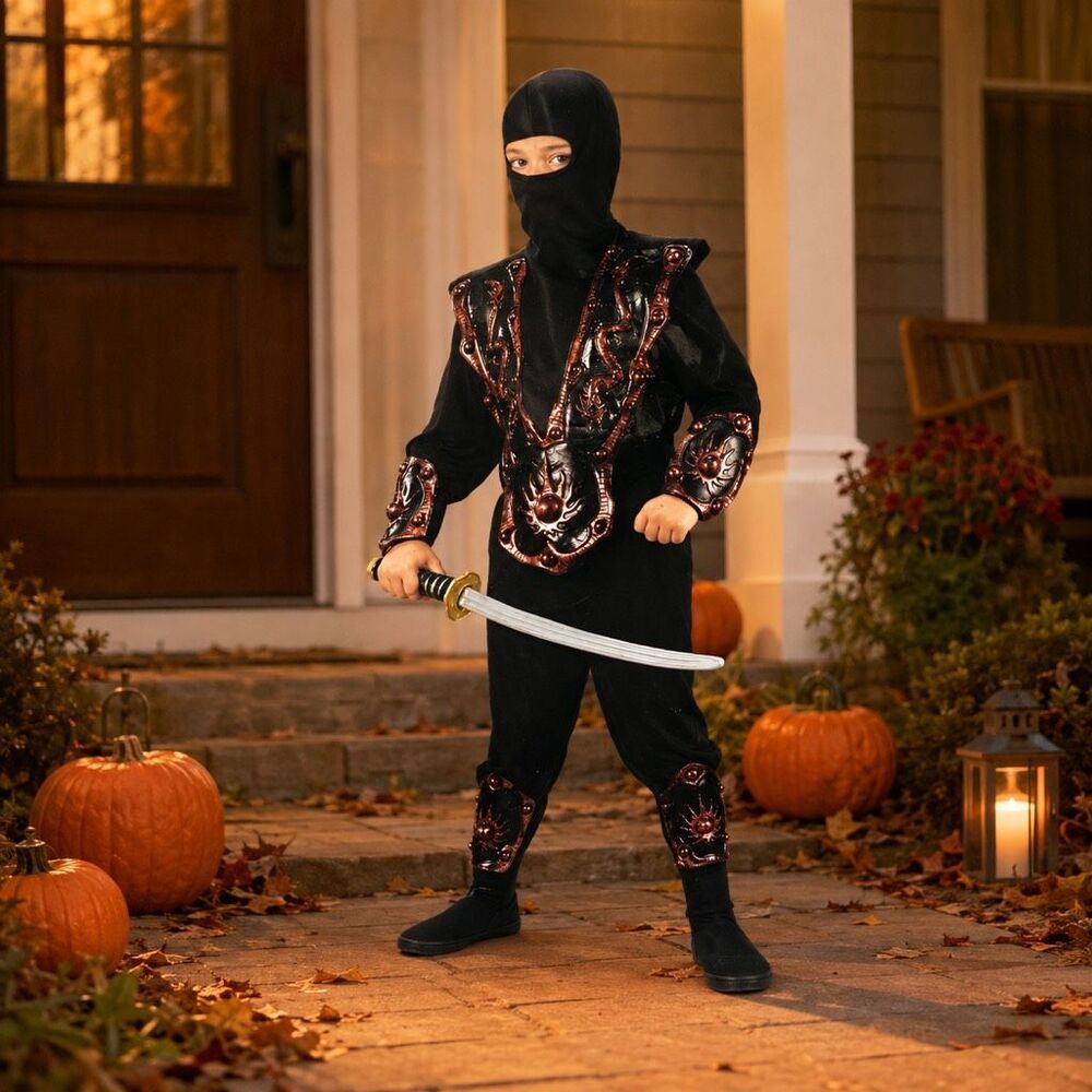 Fun World Ninja Fighter Boys 6pc Costume Size L(10-12)